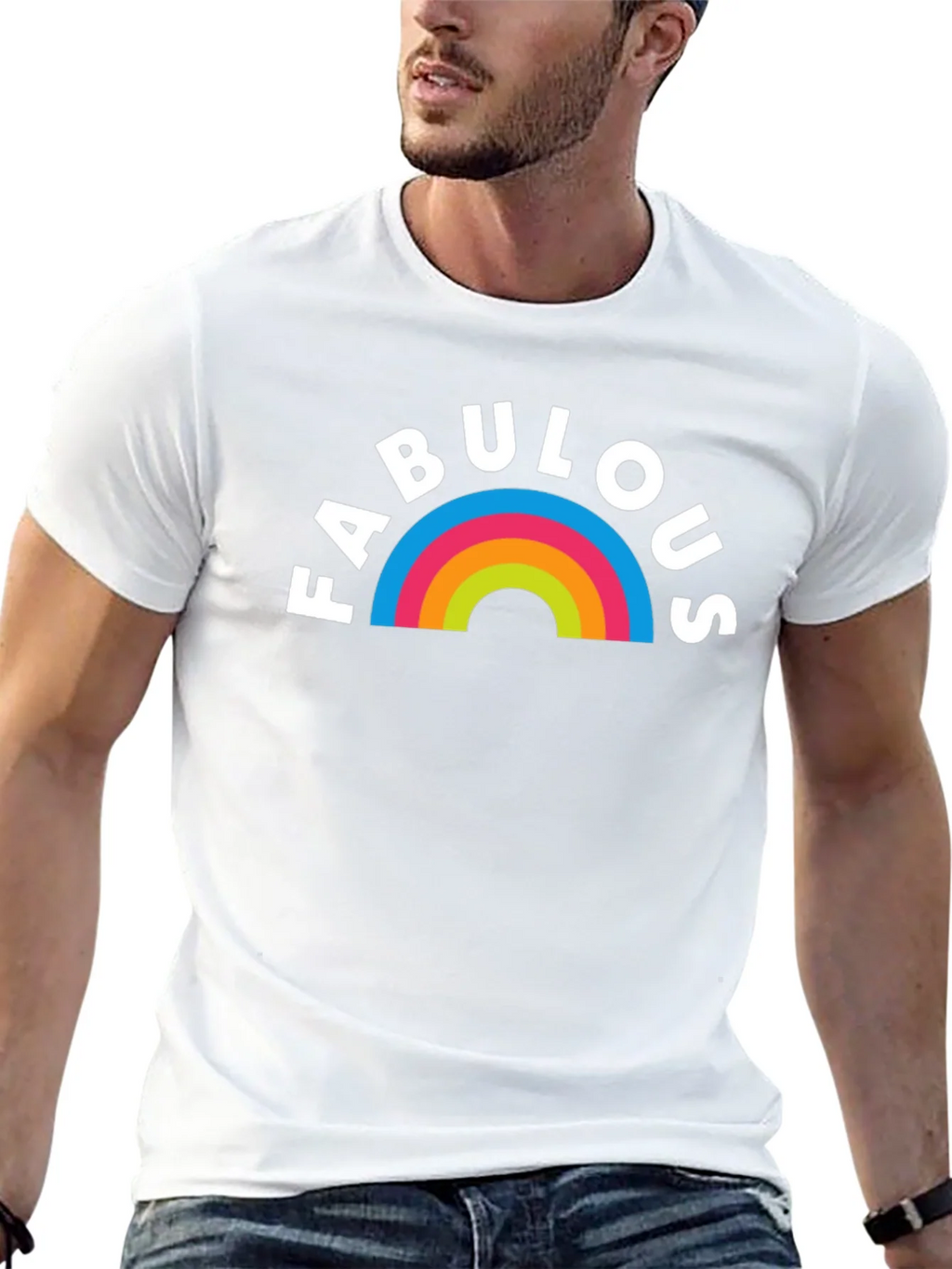 Fabulous Rainbow Graphic T-Shirt - Black product image 12