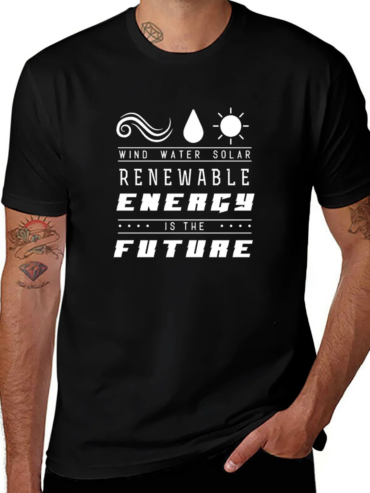 Renewable Energy T-Shirt - Wind Water Solar Future Tee product image 1