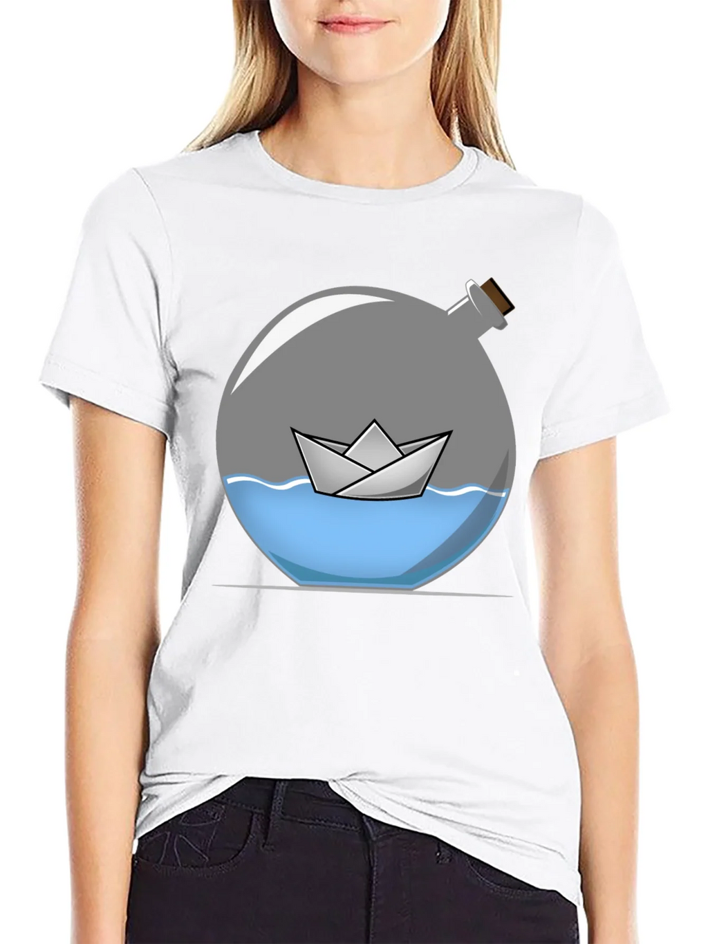 Paper Boat in Bottle Graphic Tee product image 8