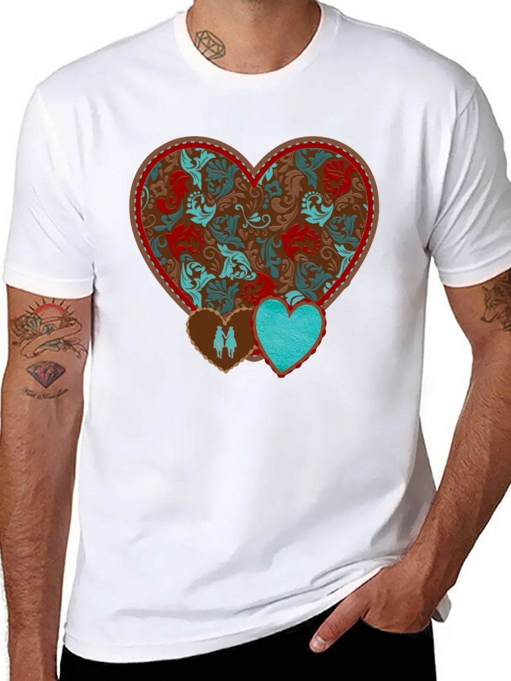 Heart Patterned Graphic Tee product image 4