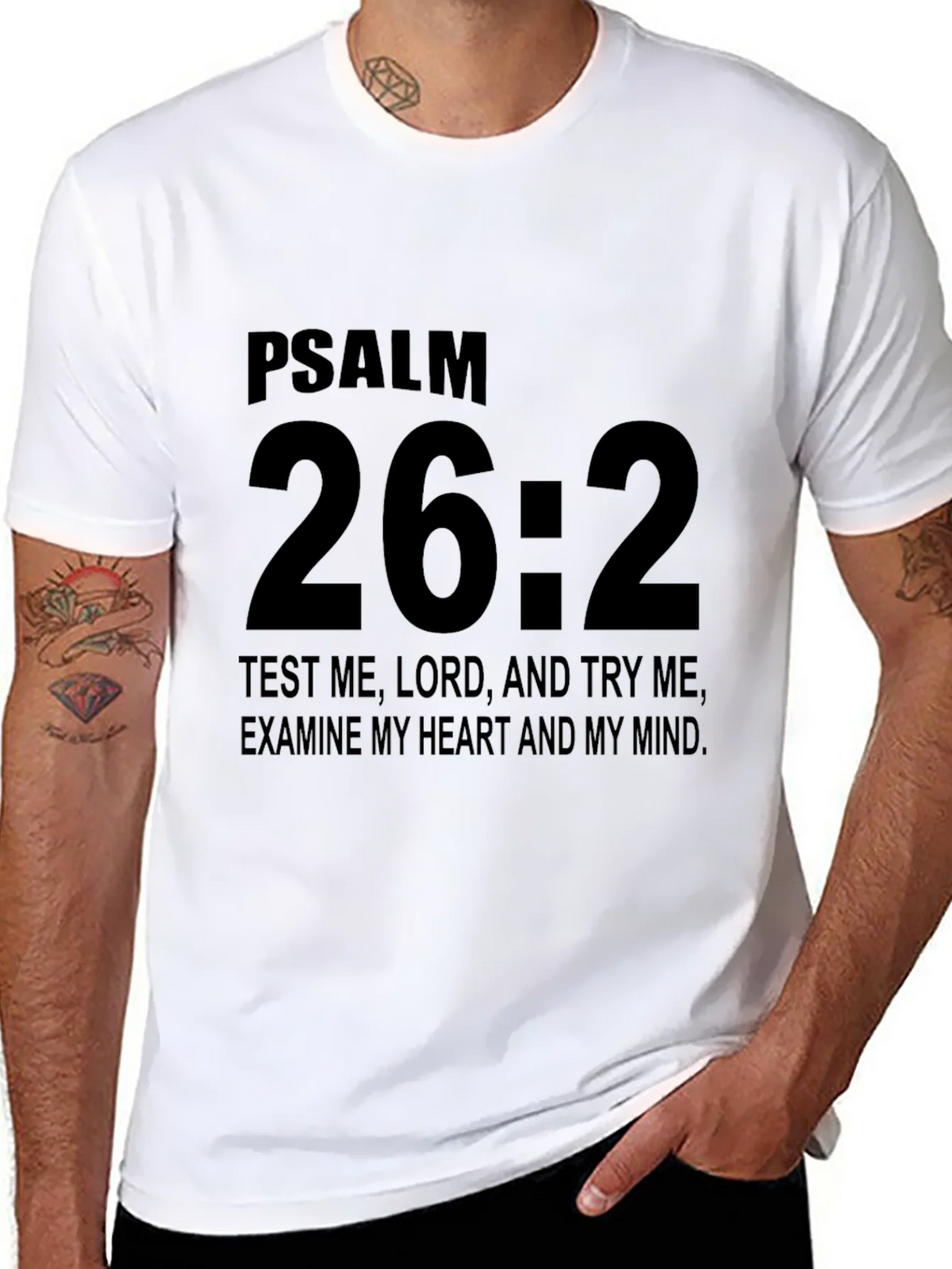 Psalm 26:2 Christian T-Shirt - Black product image 2