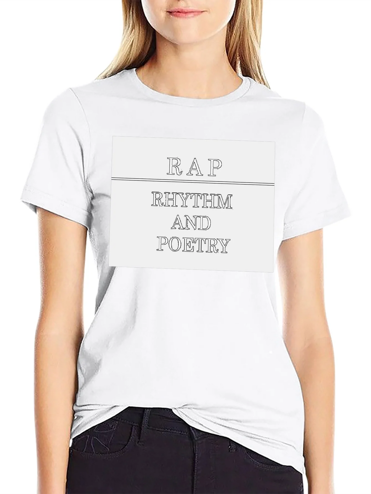 Rap Rhythm & Poetry Graphic Tee - Black Cotton T-Shirt product image 8