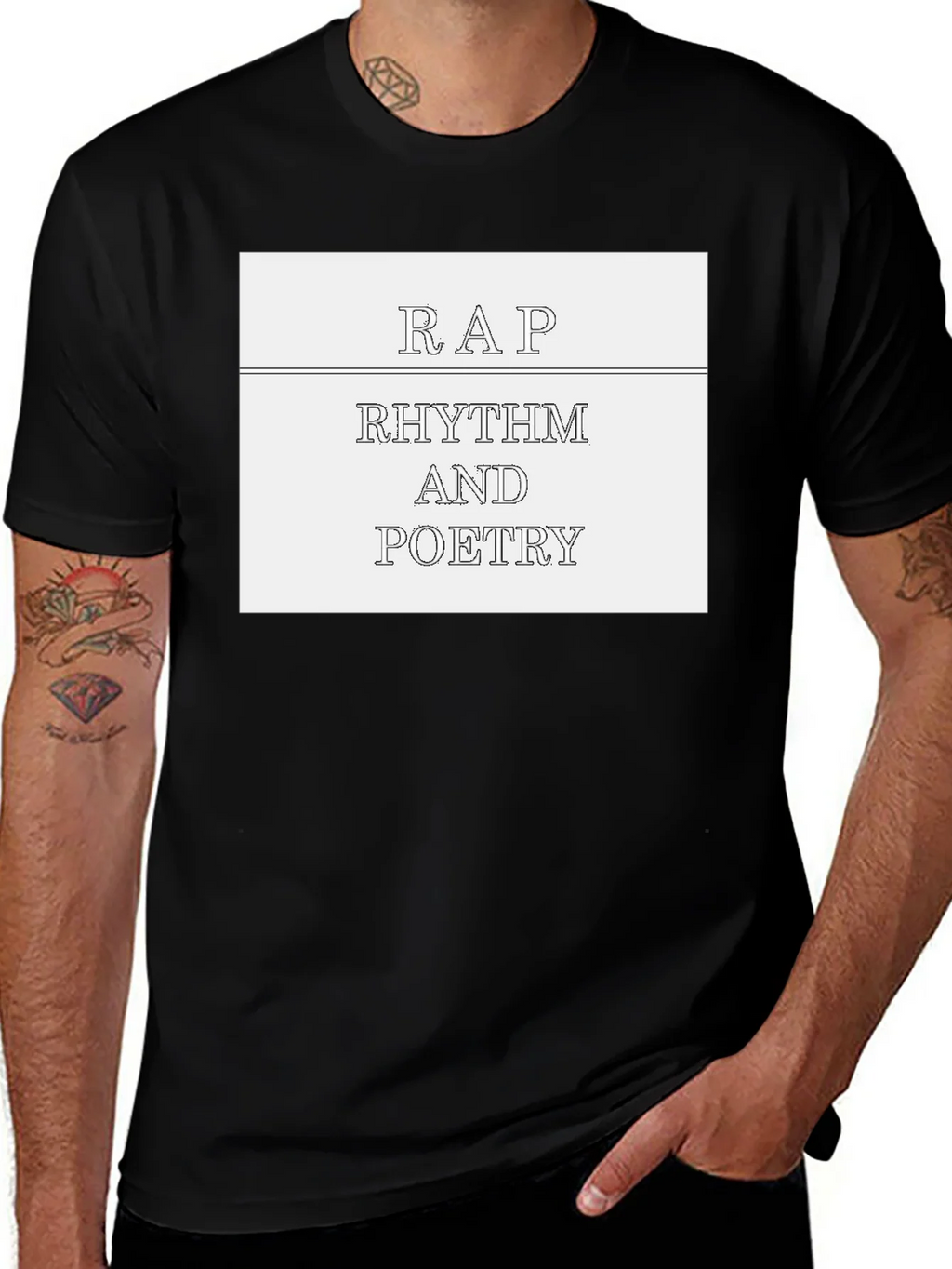 Rap Rhythm & Poetry Graphic Tee - Black Cotton T-Shirt product image 1