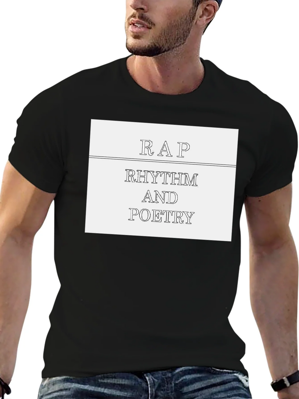 Rap Rhythm & Poetry Graphic Tee - Black Cotton T-Shirt product image 6