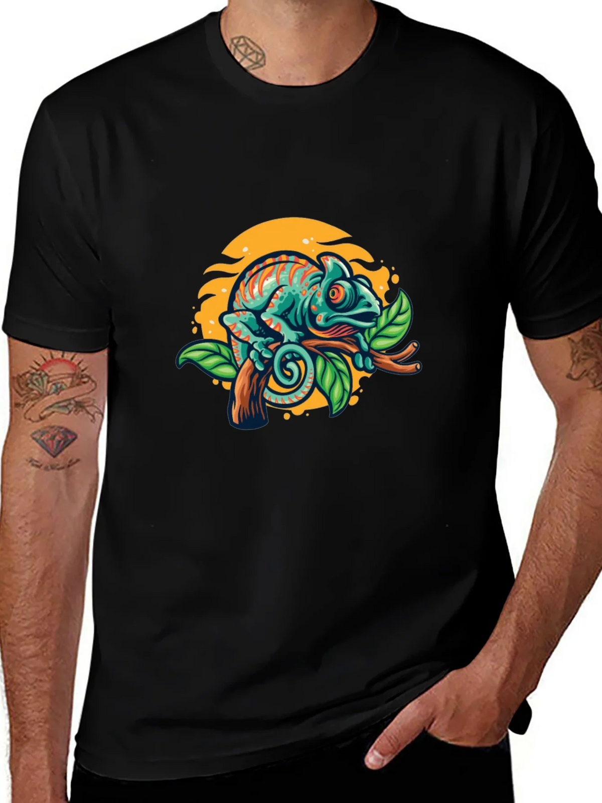 Chameleon Graphic T-Shirt - Vibrant Reptile Tee product image 1