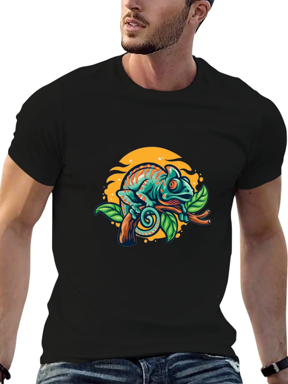 Chameleon Graphic T-Shirt - Vibrant Reptile Tee product image 6