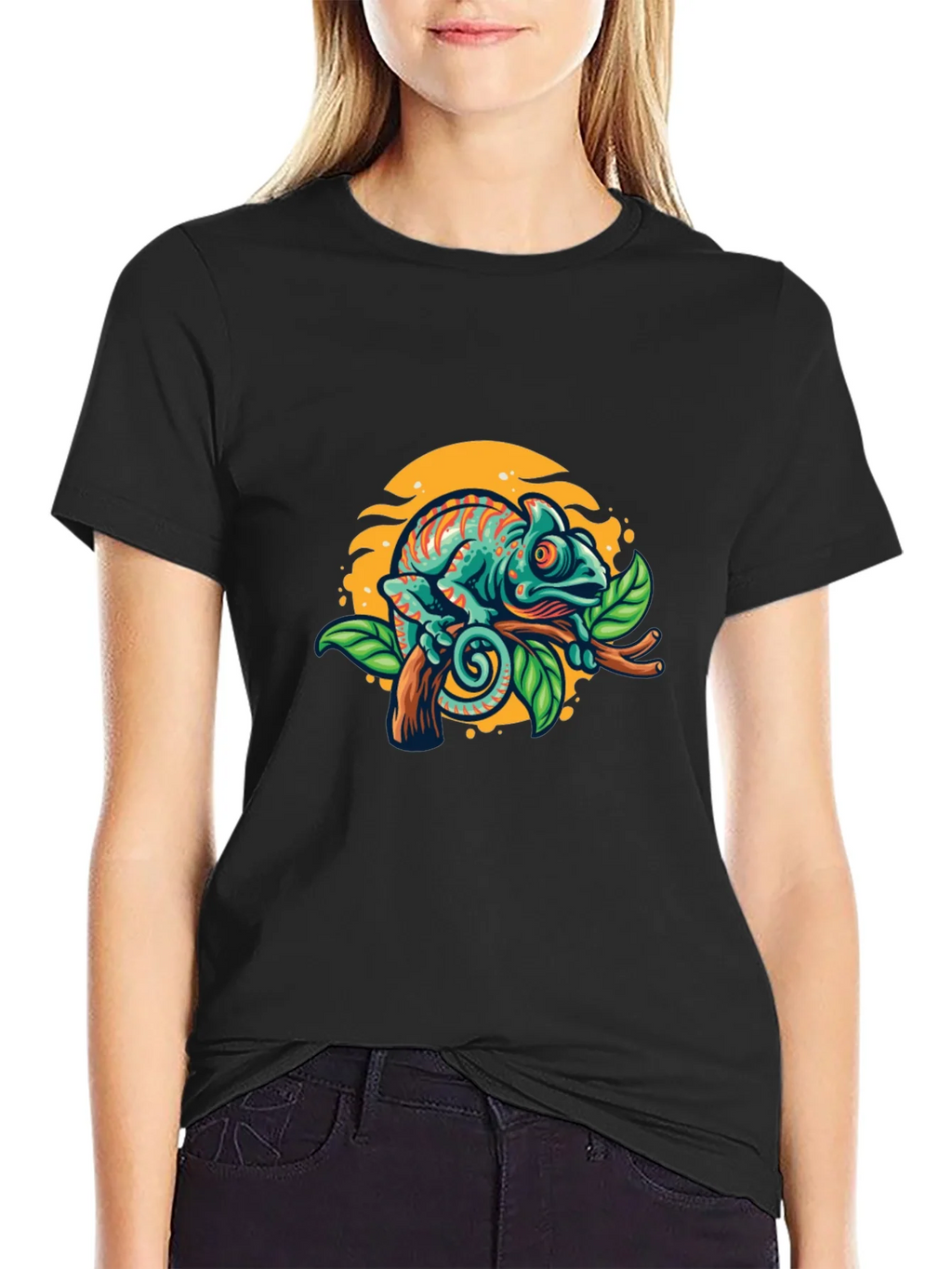 Chameleon Graphic T-Shirt - Vibrant Reptile Tee product image 2