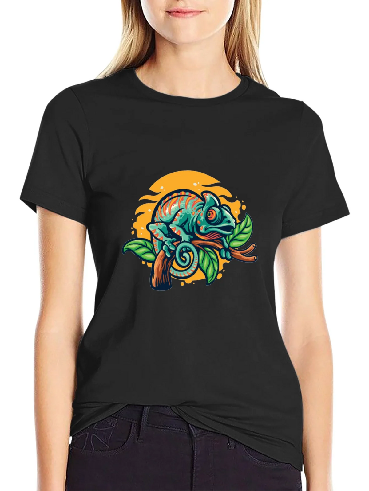 Chameleon Graphic T-Shirt - Vibrant Reptile Tee product image 2