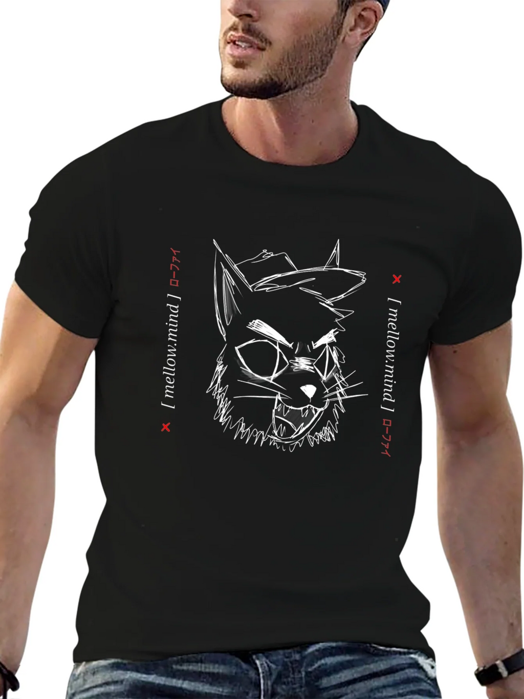 Mellow Mind Graphic Tee - Cool Cat T-Shirt product image 6