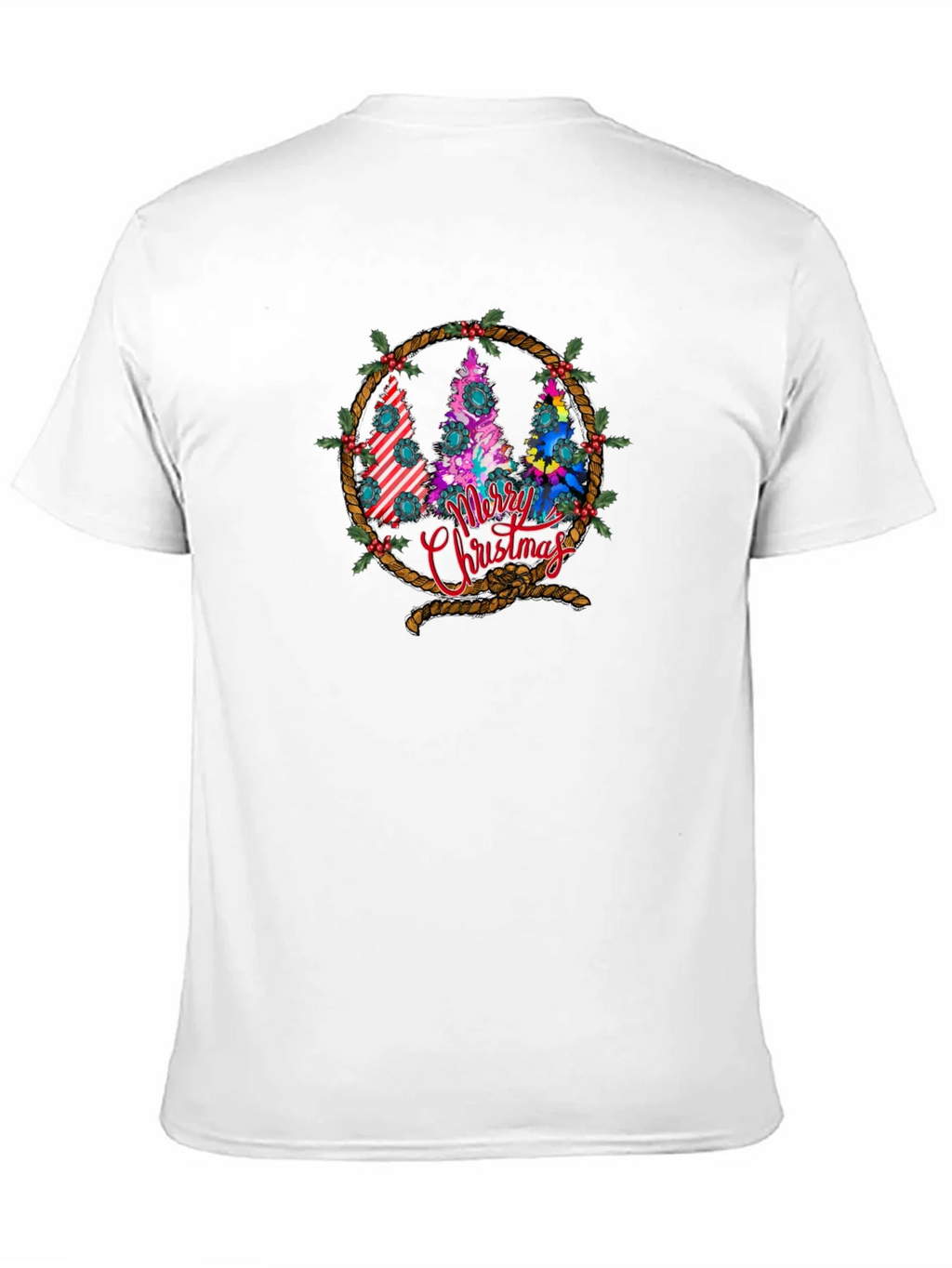 Merry Christmas Tree Wreath Graphic T-Shirt product image 8