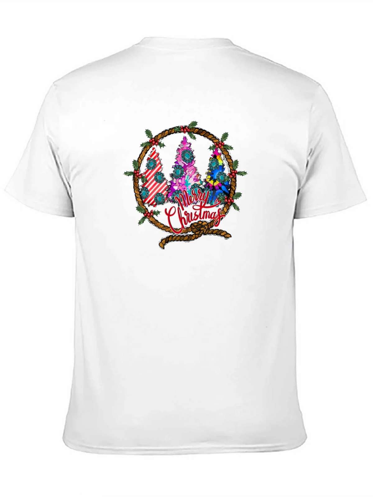 Merry Christmas Tree Wreath Graphic T-Shirt product image 8