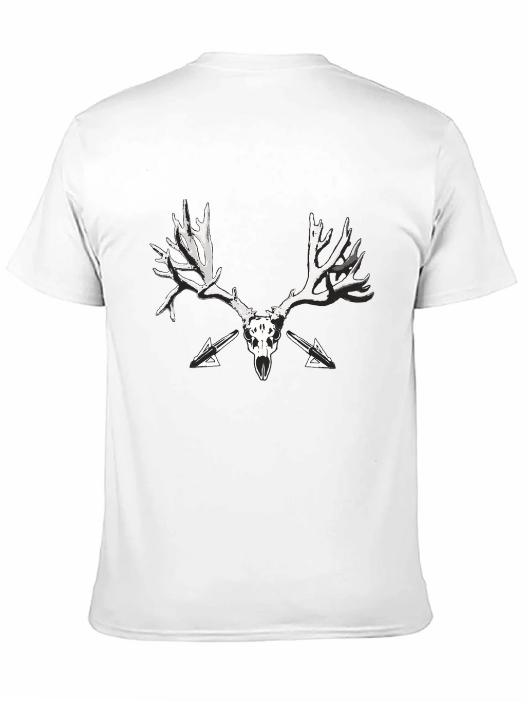 Black T-Shirt with Skull and Antler Graphic Print product image 9
