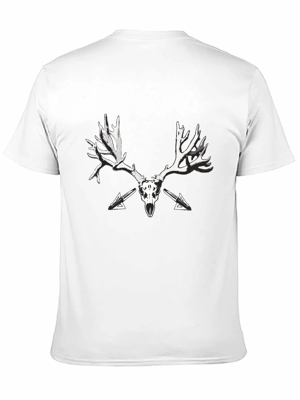 Black T-Shirt with Skull and Antler Graphic Print product image 9