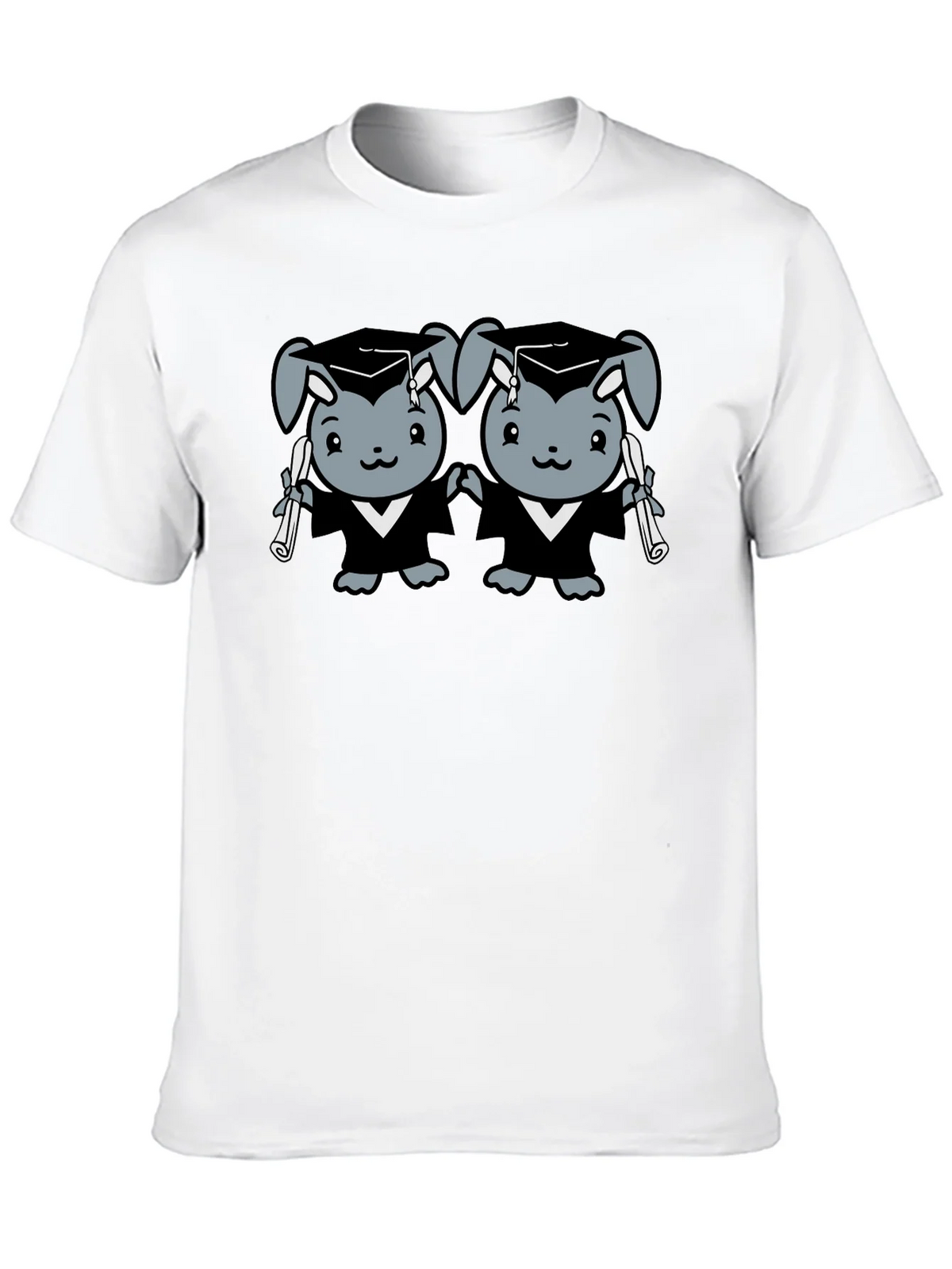 Graduation Bunnies T-Shirt - Unisex Black Tee product image 2