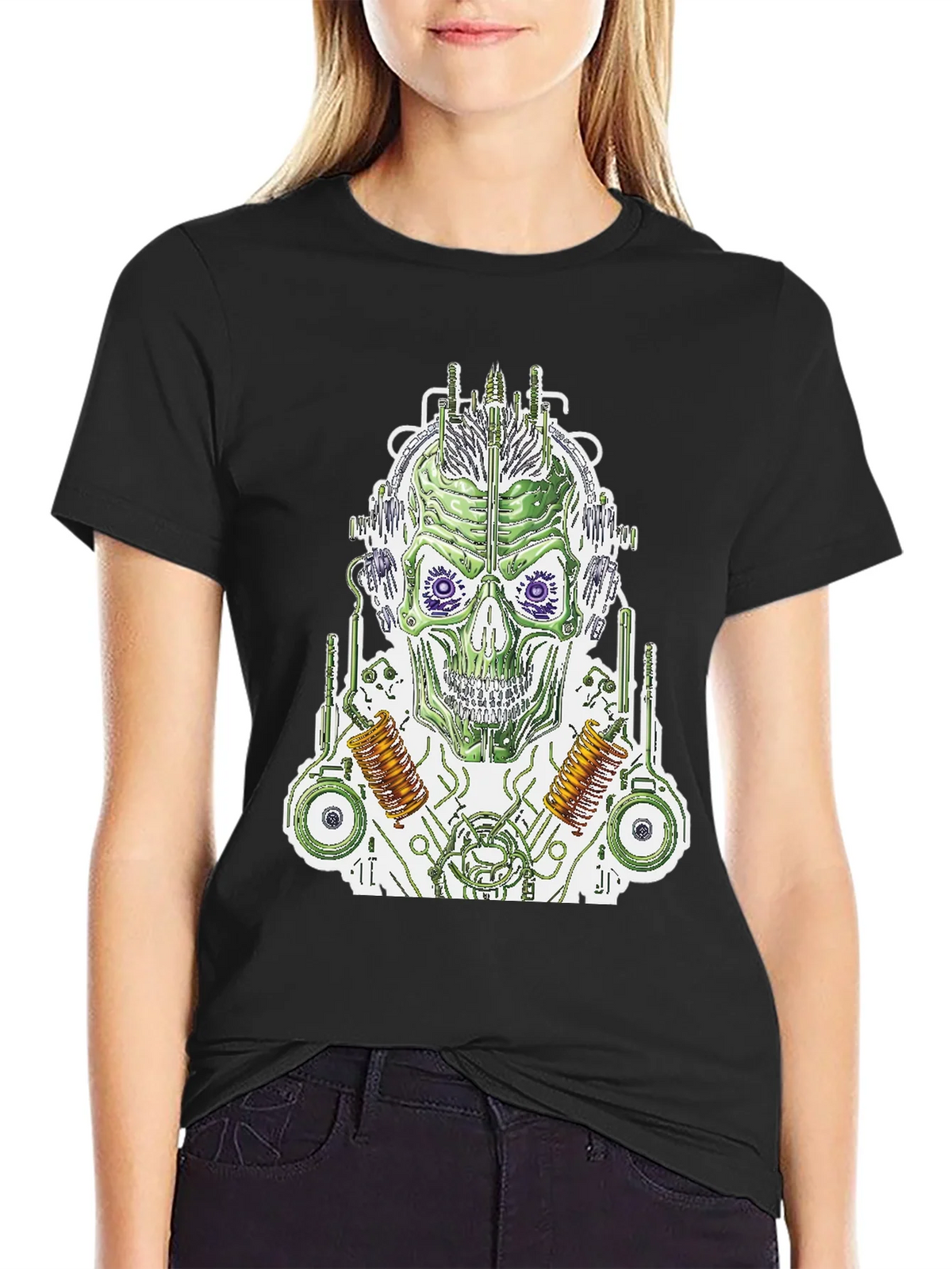 Cyborg Skull T-Shirt - Sci-Fi Graphic Tee product image 1