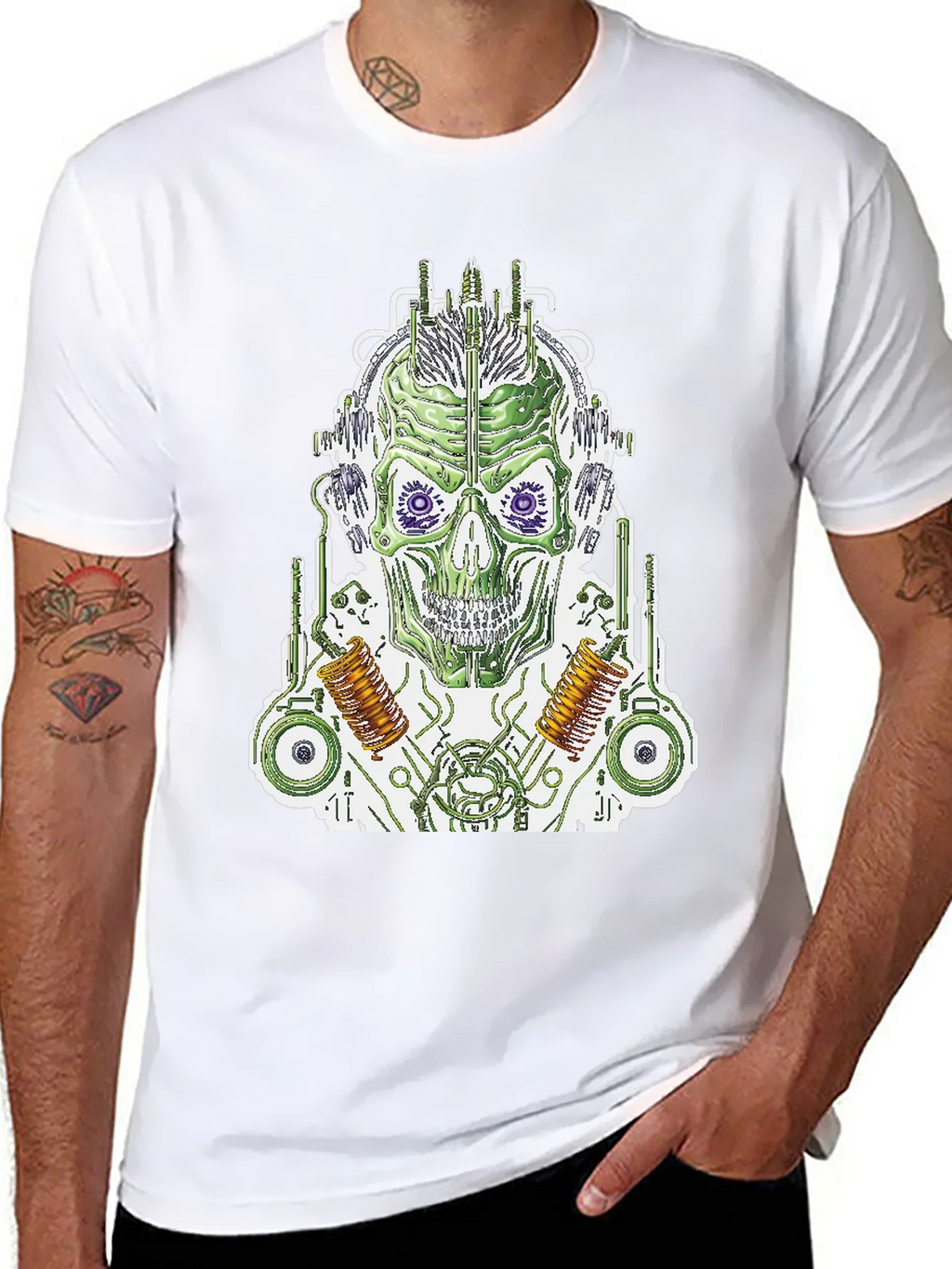 Cyborg Skull T-Shirt - Sci-Fi Graphic Tee product image 2