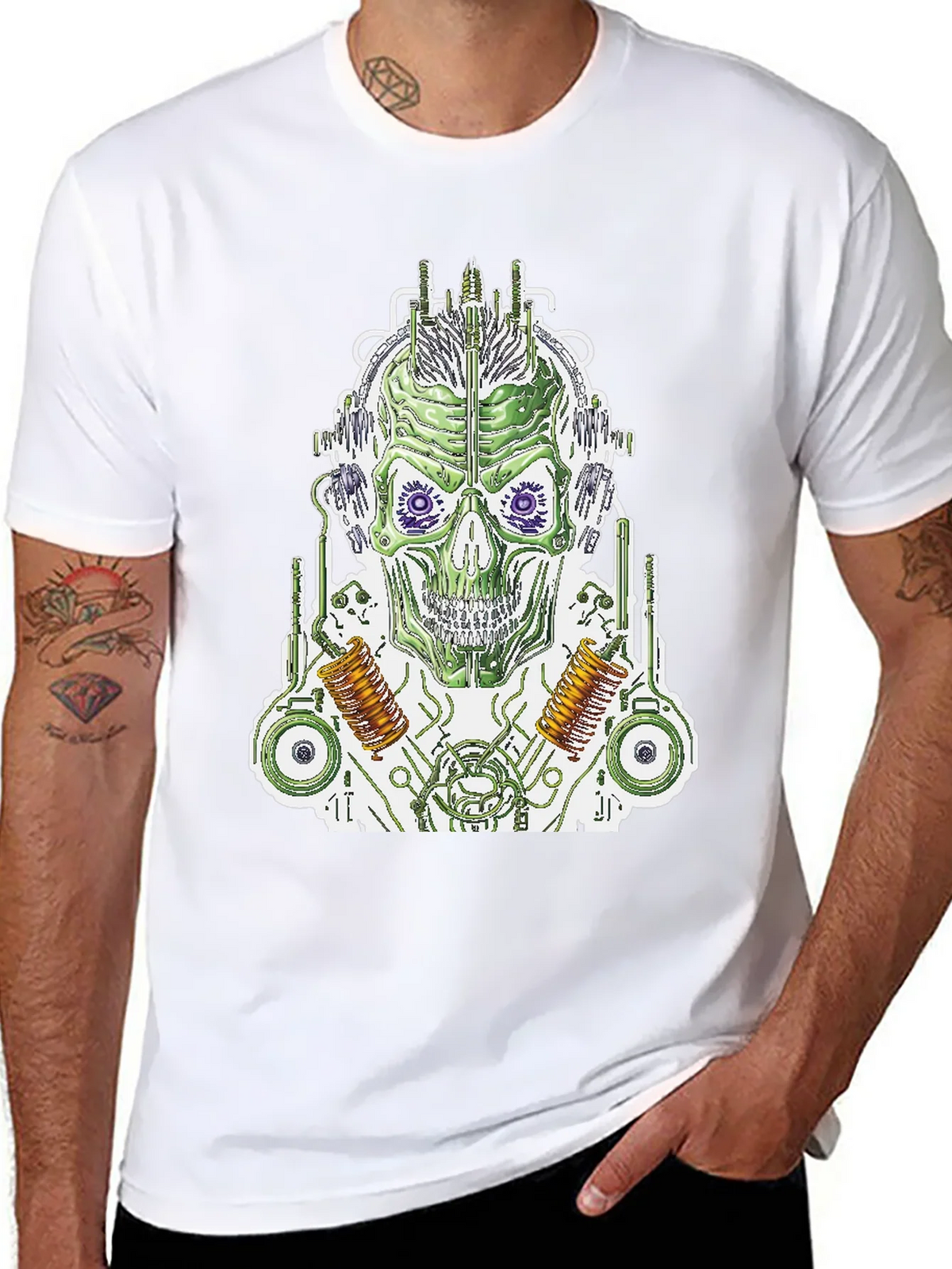 Cyborg Skull T-Shirt - Sci-Fi Graphic Tee product image 2
