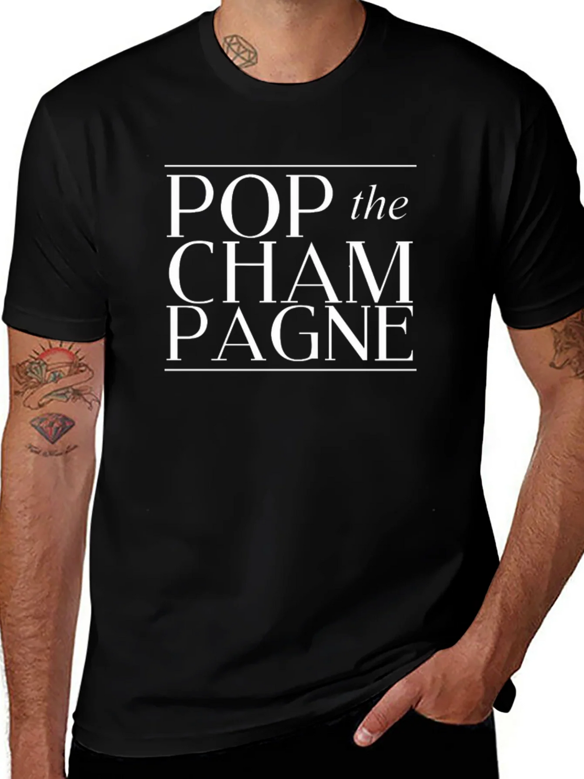 Pop the Champagne Graphic T-Shirt product image 1