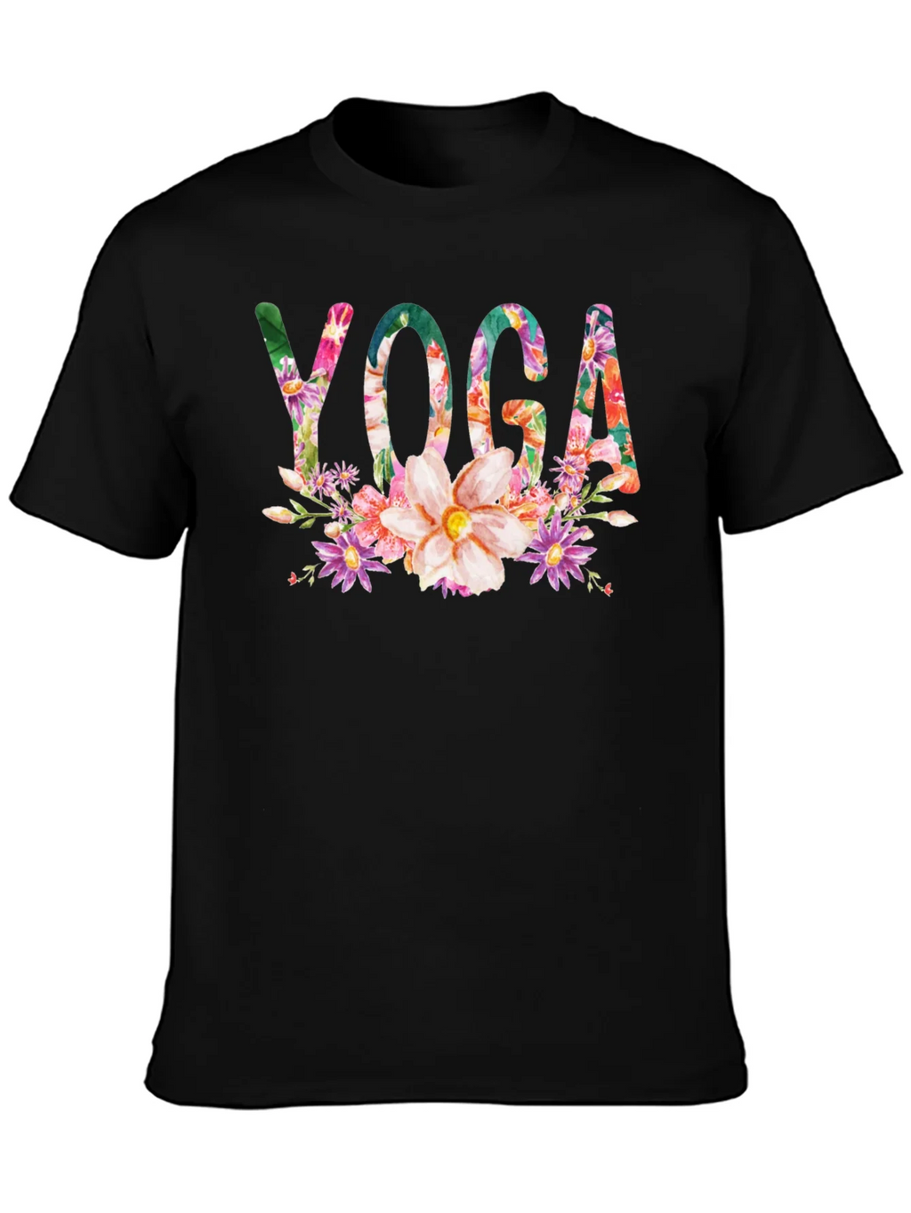 Floral Yoga T-Shirt - Black product image 3