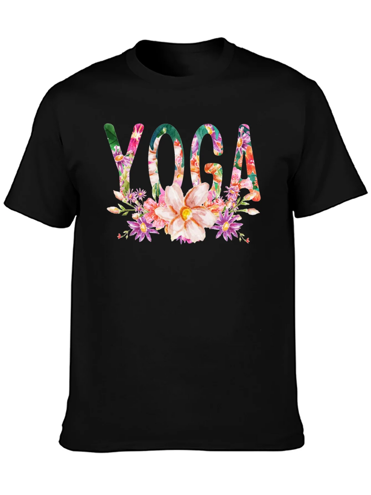 Floral Yoga T-Shirt - Black product image 3