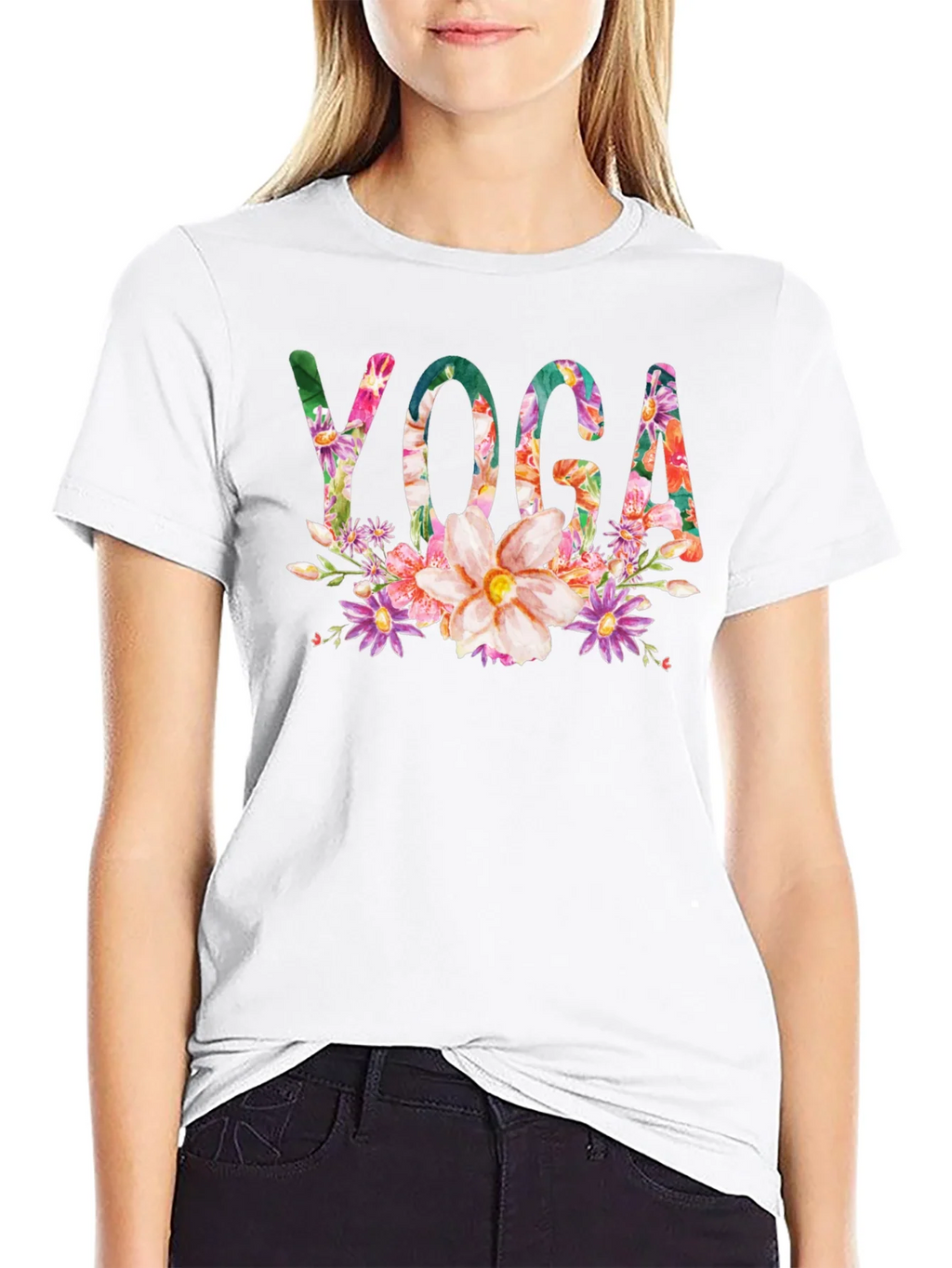 Floral Yoga T-Shirt - Black product image 8