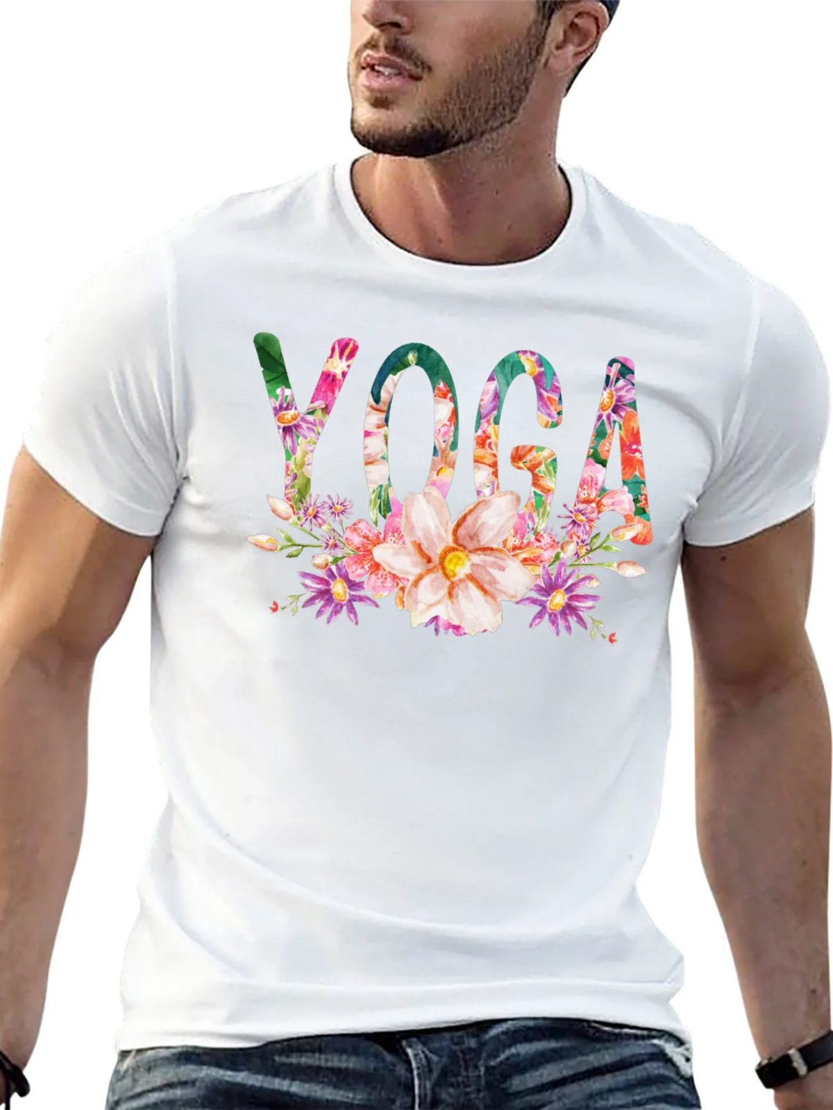 Floral Yoga T-Shirt - Black product image 11