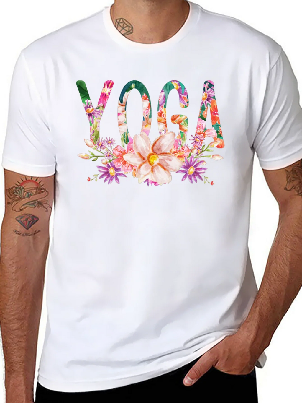 Floral Yoga T-Shirt - Black product image 7