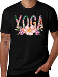 Floral Yoga T-Shirt - Black product image 1