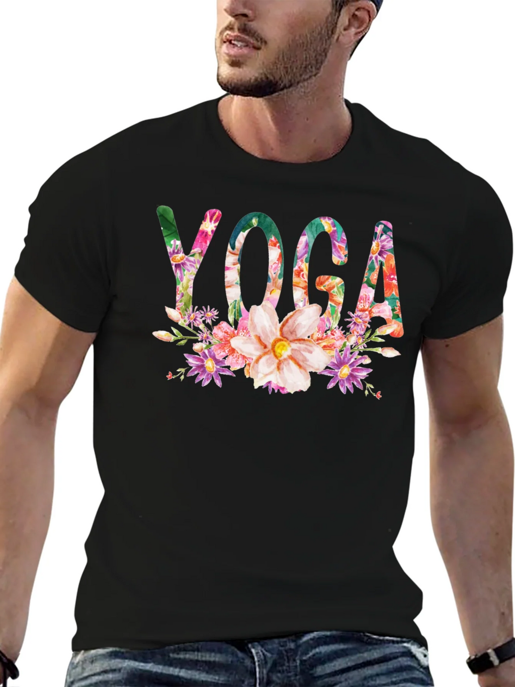 Floral Yoga T-Shirt - Black product image 6
