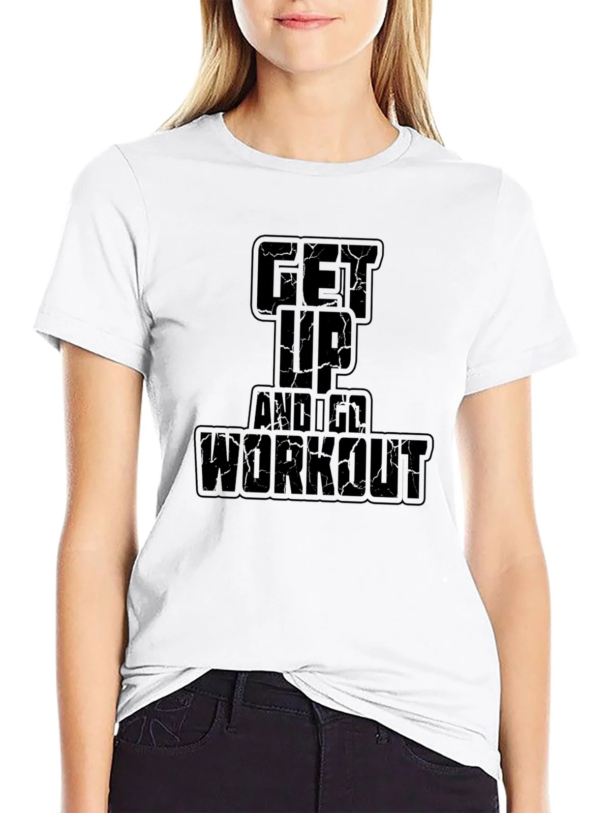 Get Up and Workout Black Graphic Tee product image 8