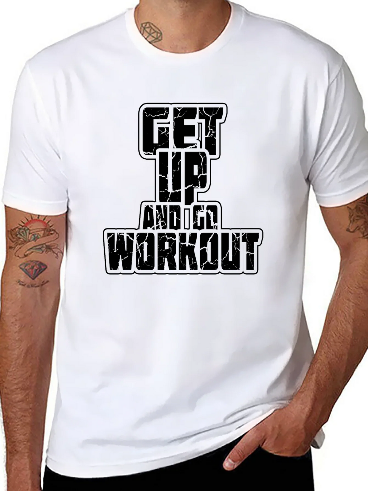 Get Up and Workout Black Graphic Tee product image 7