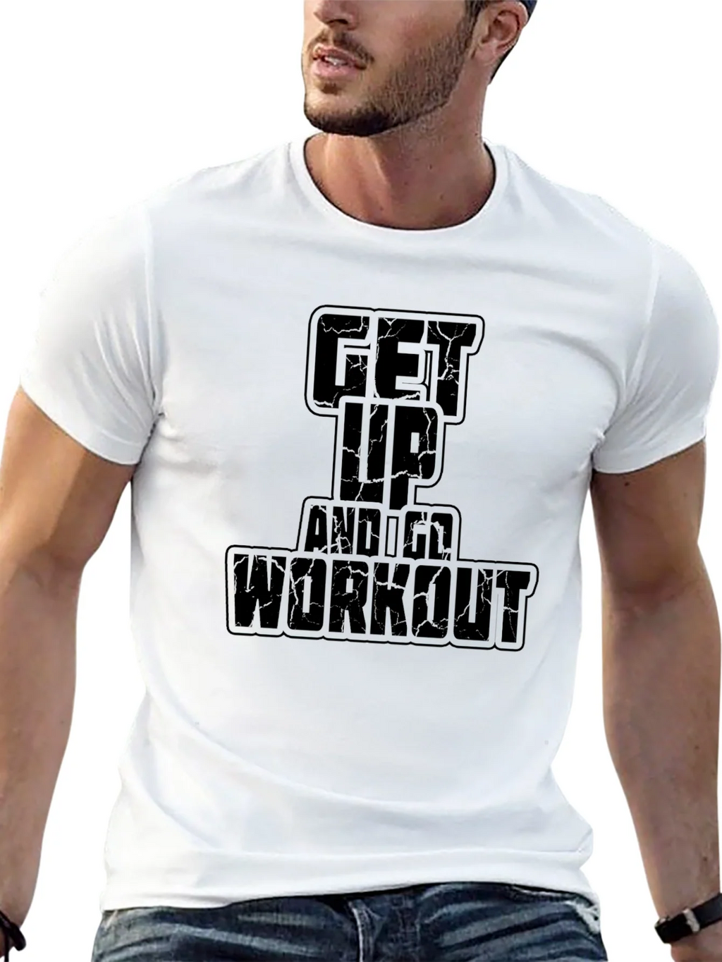 Get Up and Workout Black Graphic Tee product image 12