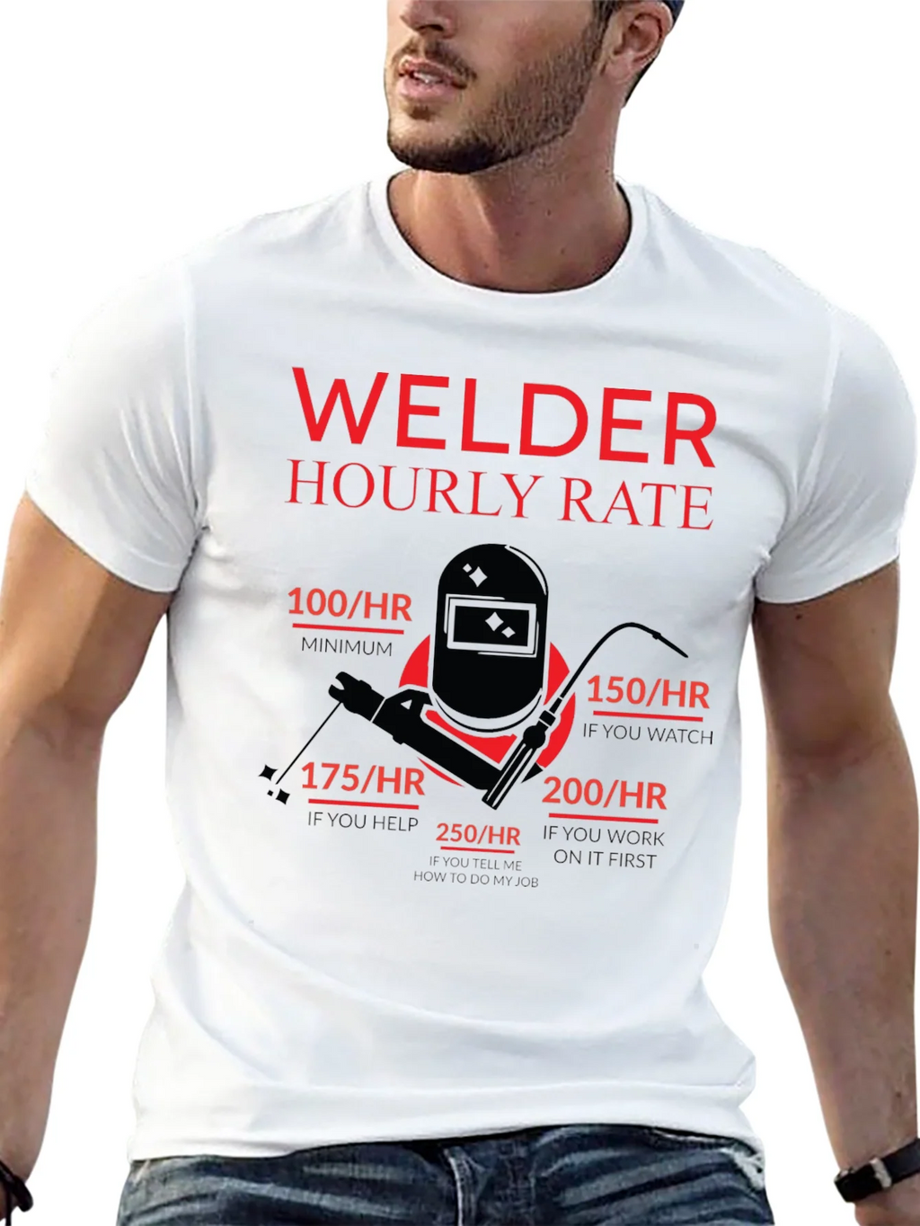 Welder Hourly Rate Funny Black T-Shirt product image 12
