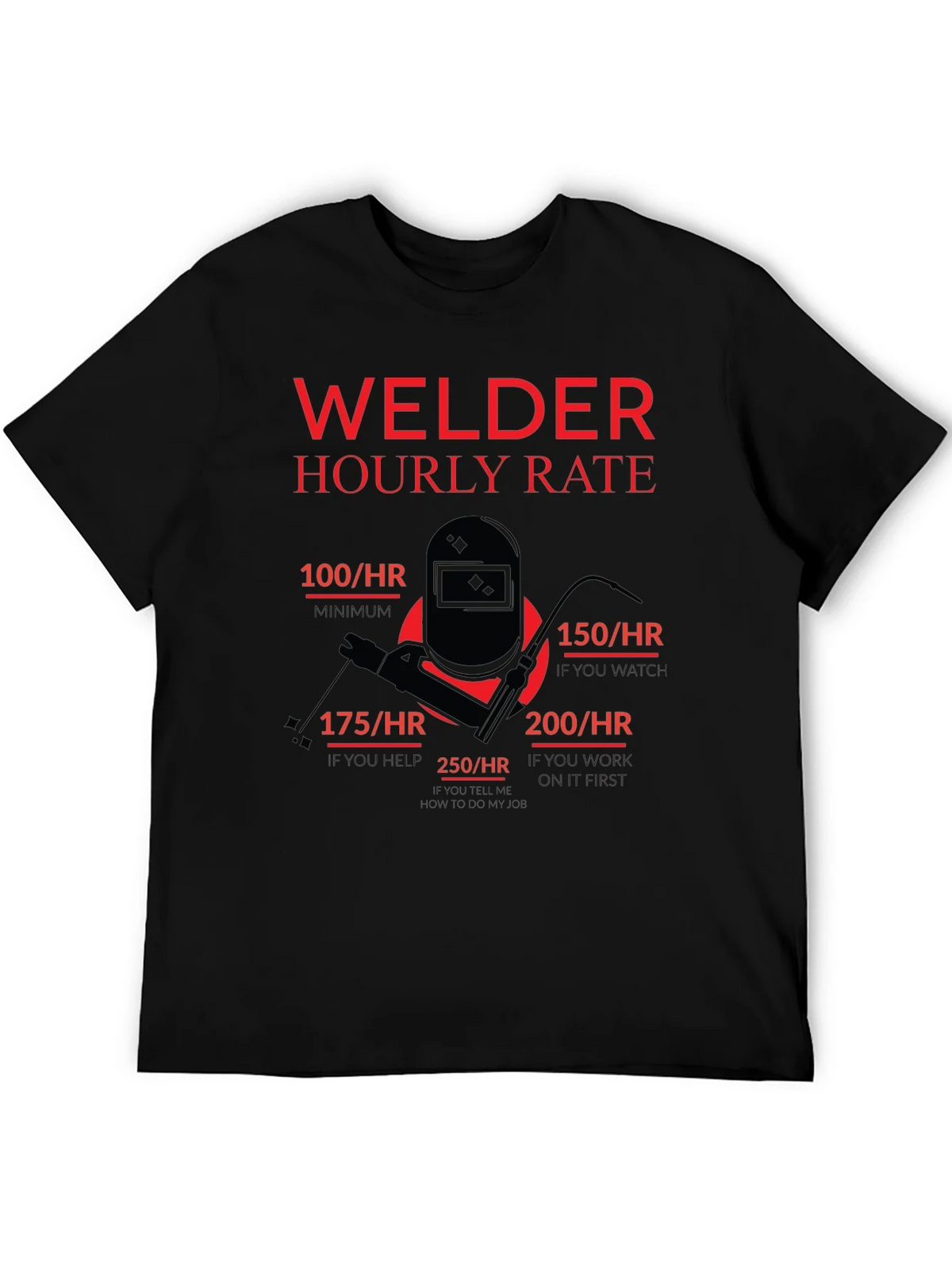 Welder Hourly Rate Funny Black T-Shirt product image 5