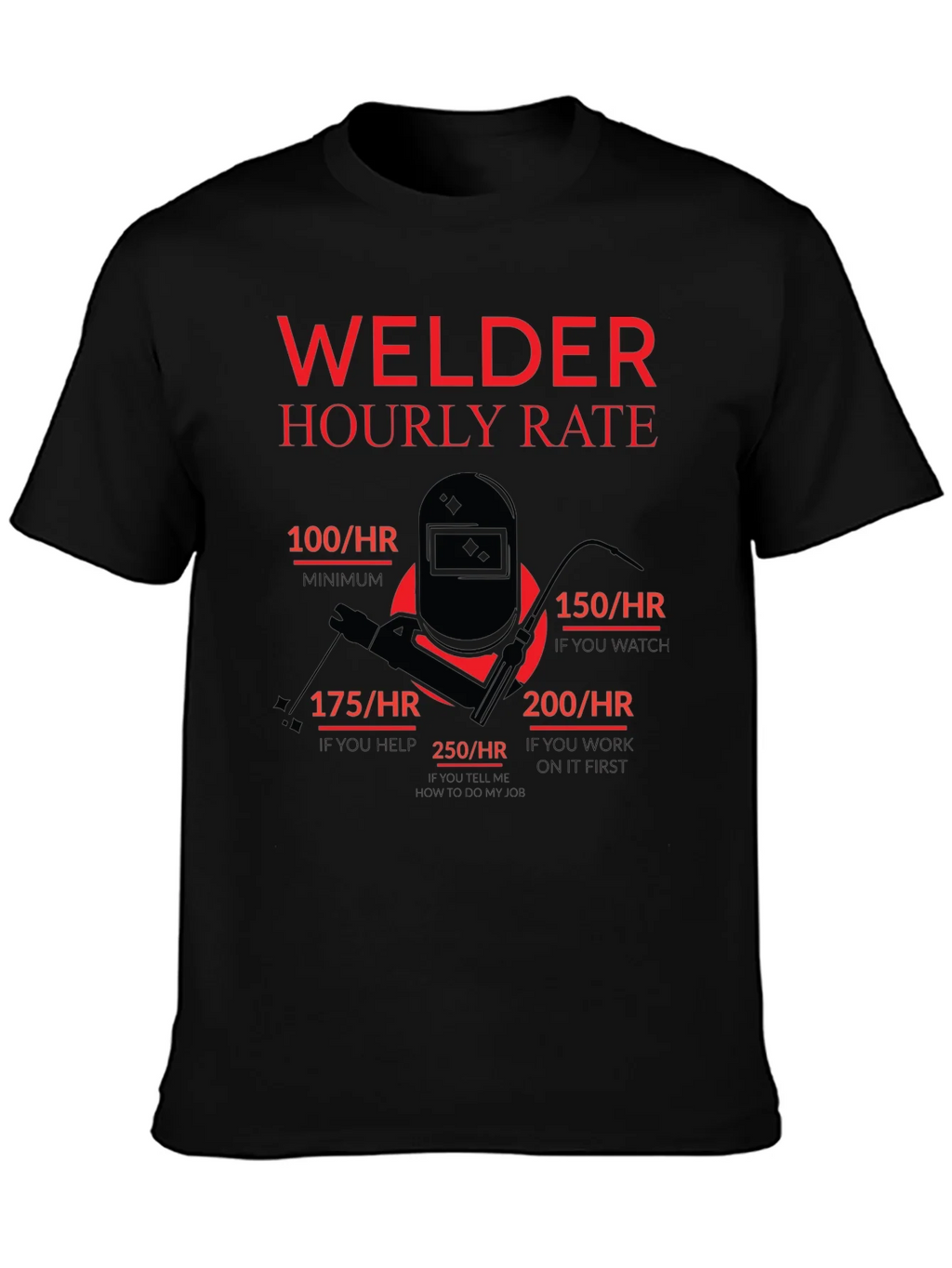 Welder Hourly Rate Funny Black T-Shirt product image 3