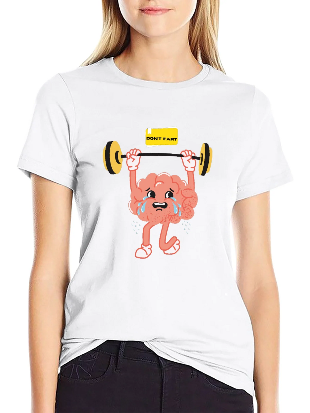 Funny Brain Lifting Weights Graphic T-Shirt product image 5