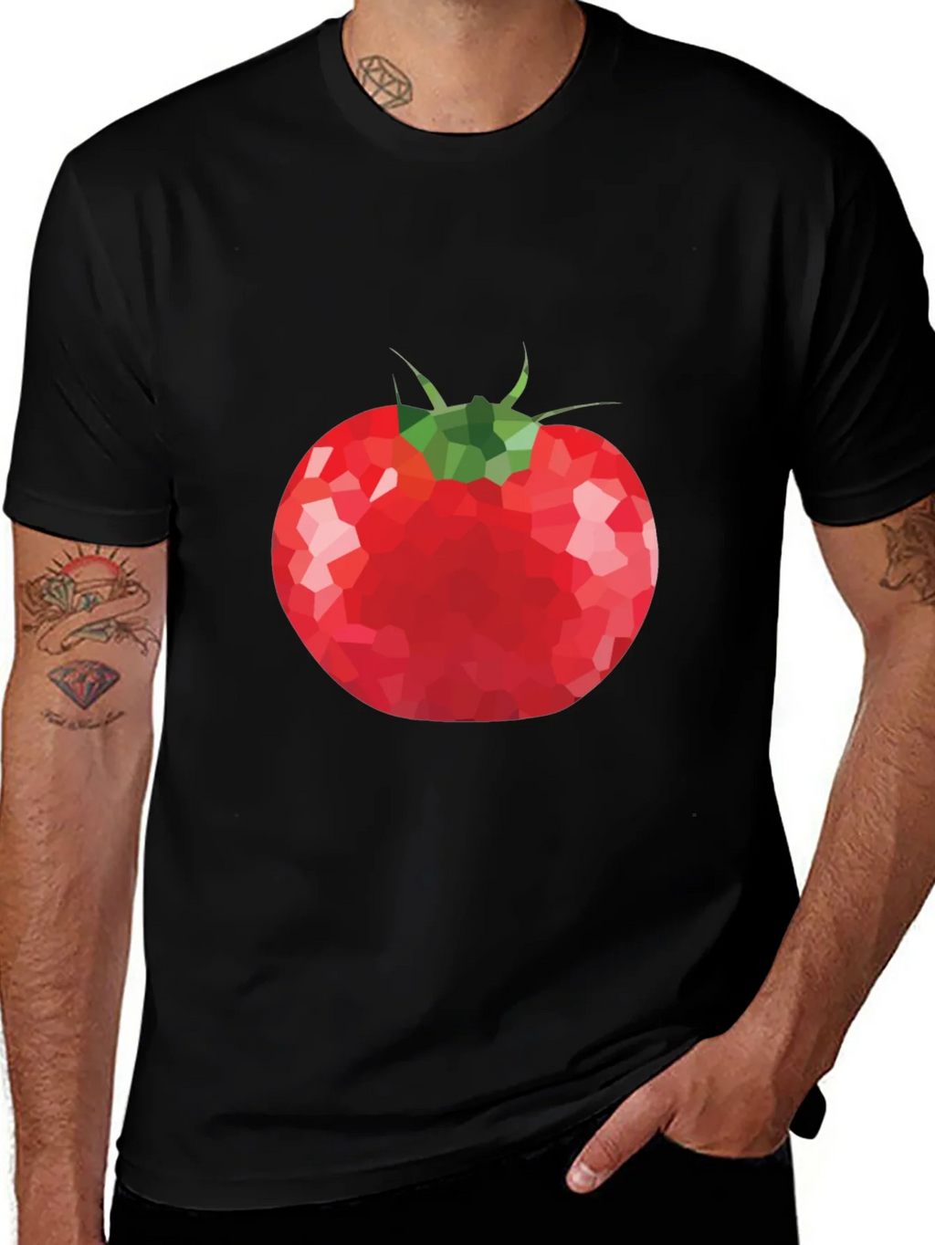 Tomato Graphic T-Shirt - Unique Poly Art Tee product image 1