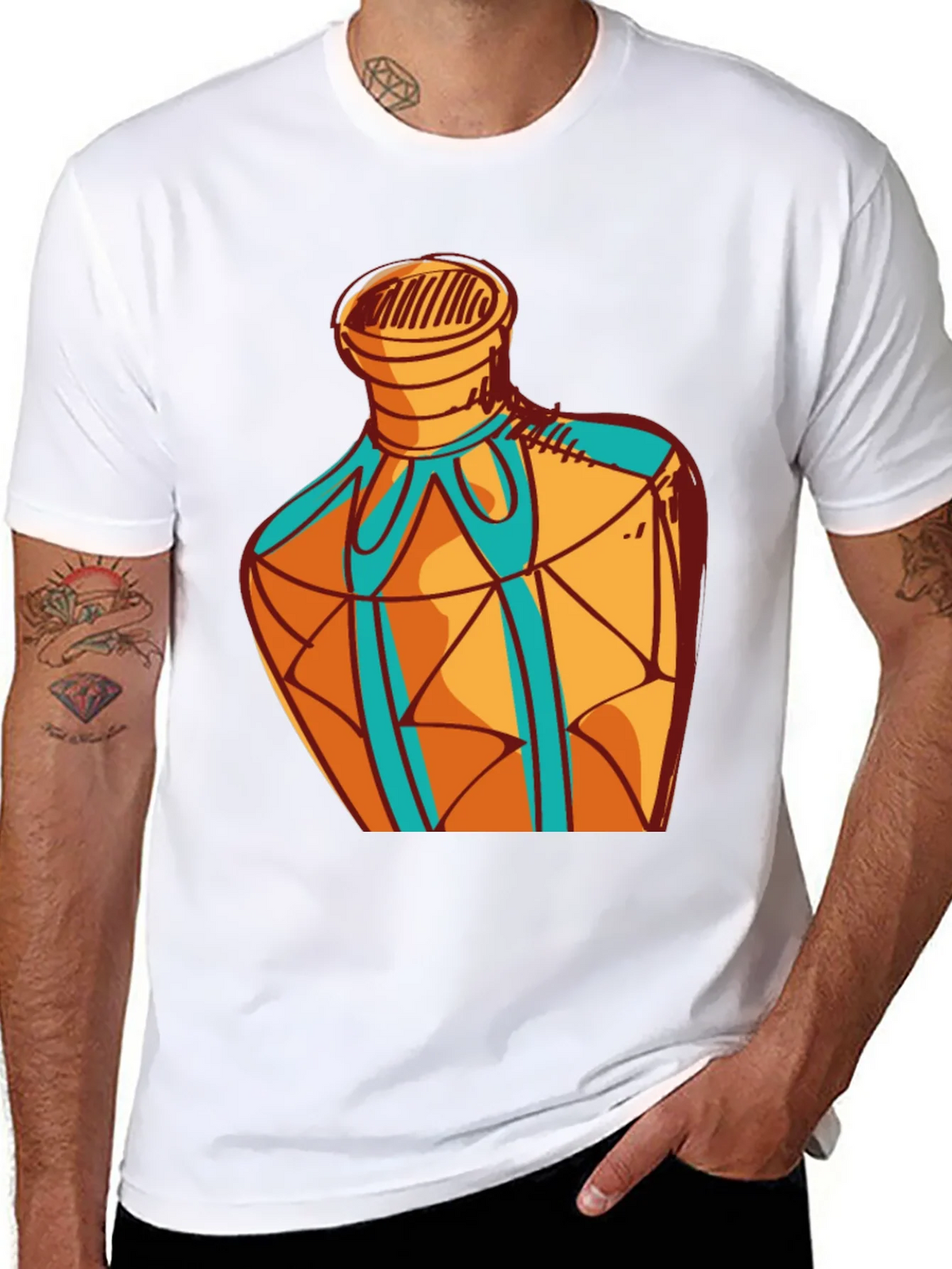 Geometric Bottle Design Graphic Tee product image 3