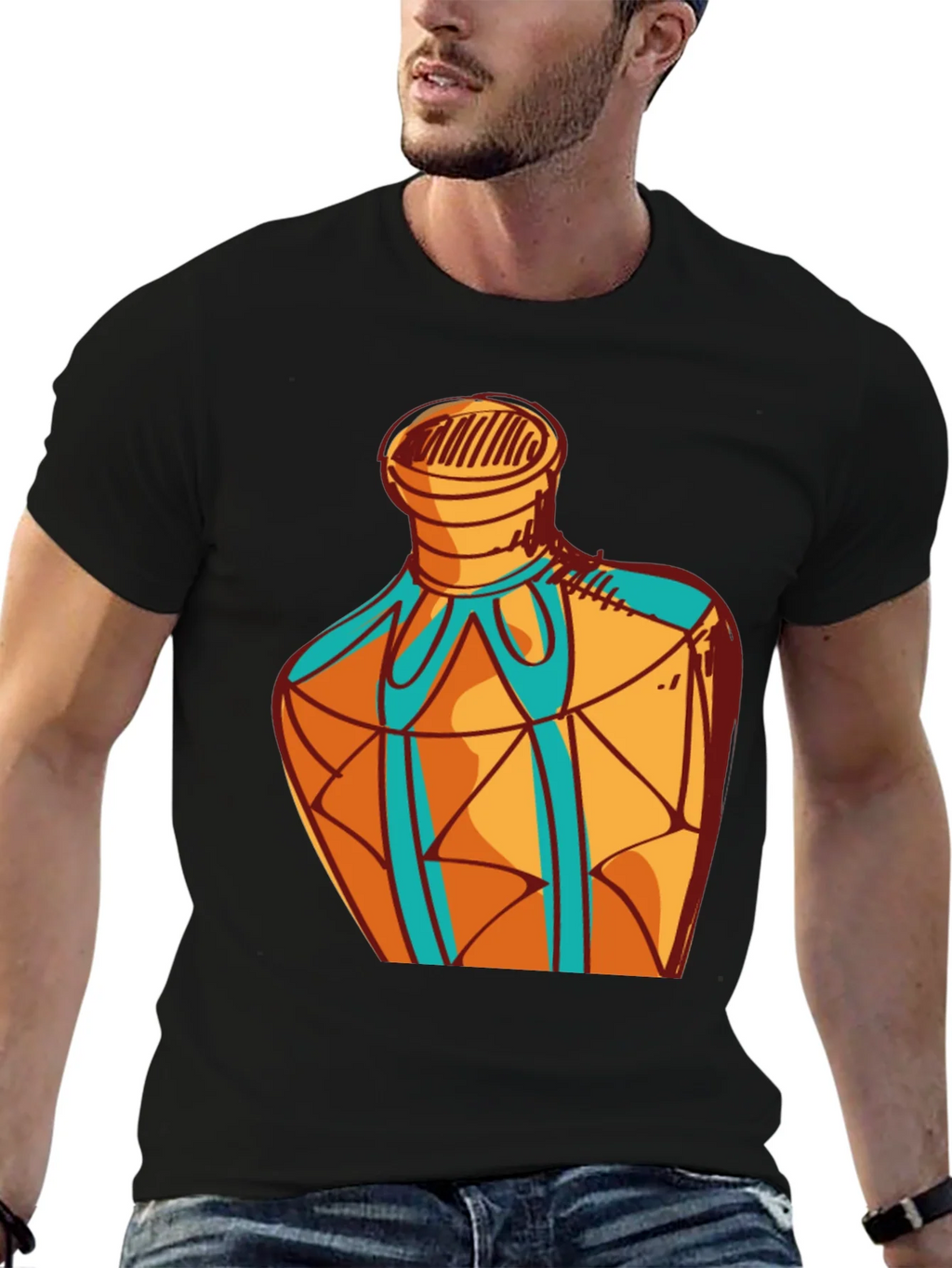 Geometric Bottle Design Graphic Tee product image 2
