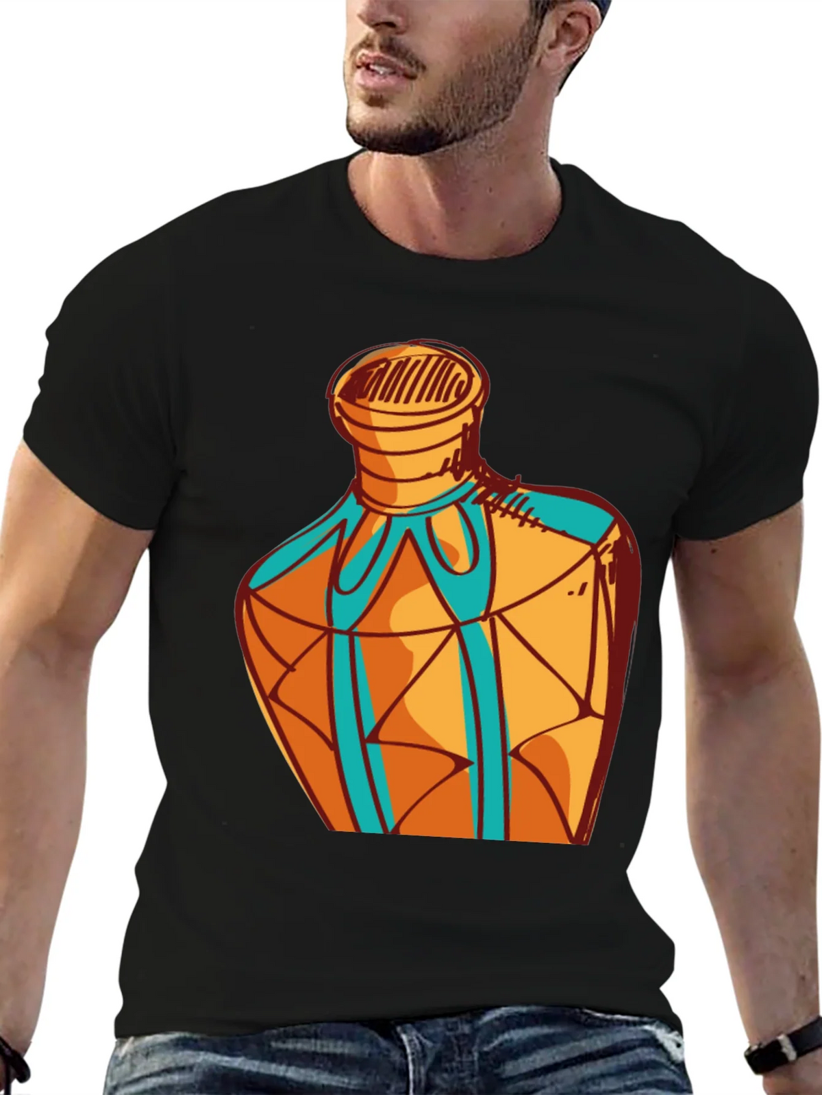 Geometric Bottle Design Graphic Tee product image 2