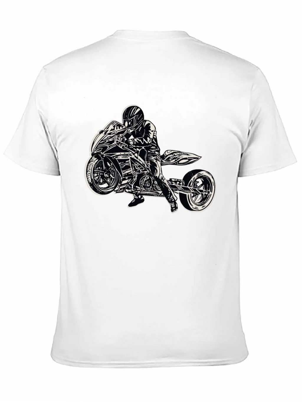 Motorcycle Rider Graphic Black T-Shirt product image 3