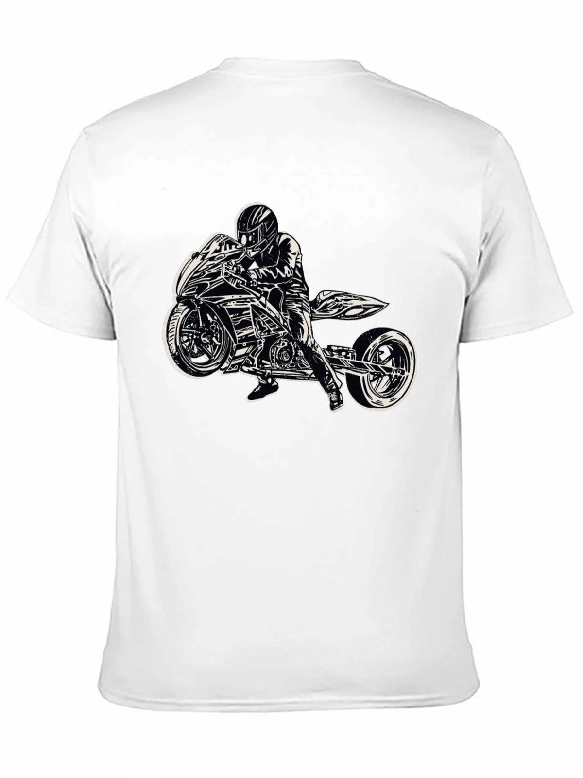 Motorcycle Rider Graphic Black T-Shirt product image 3