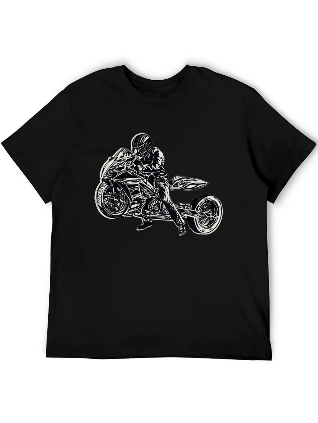 Motorcycle Rider Graphic Black T-Shirt product image 1
