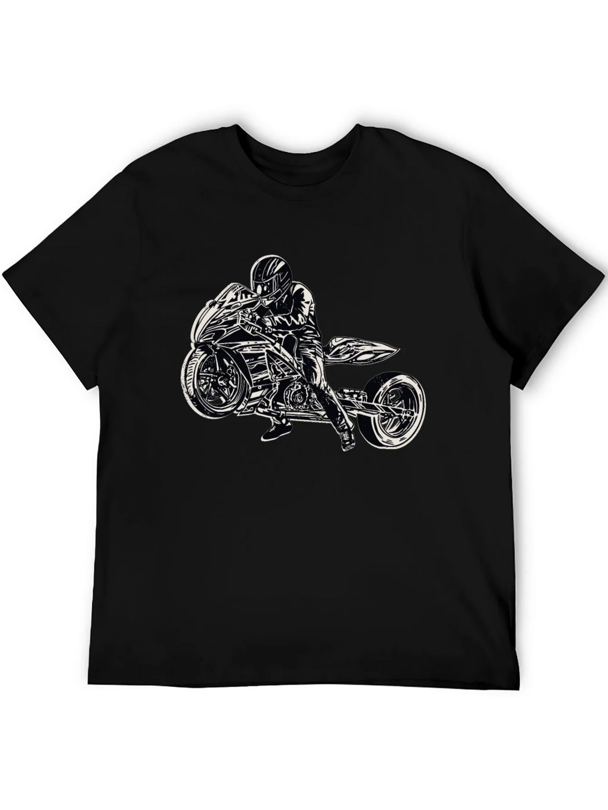 Motorcycle Rider Graphic Black T-Shirt product image 1