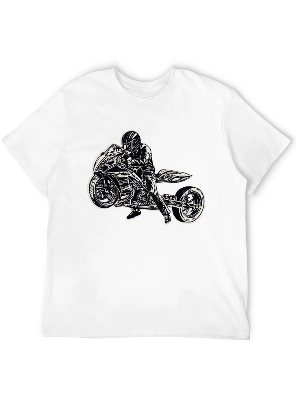 Motorcycle Rider Graphic Black T-Shirt product image 4