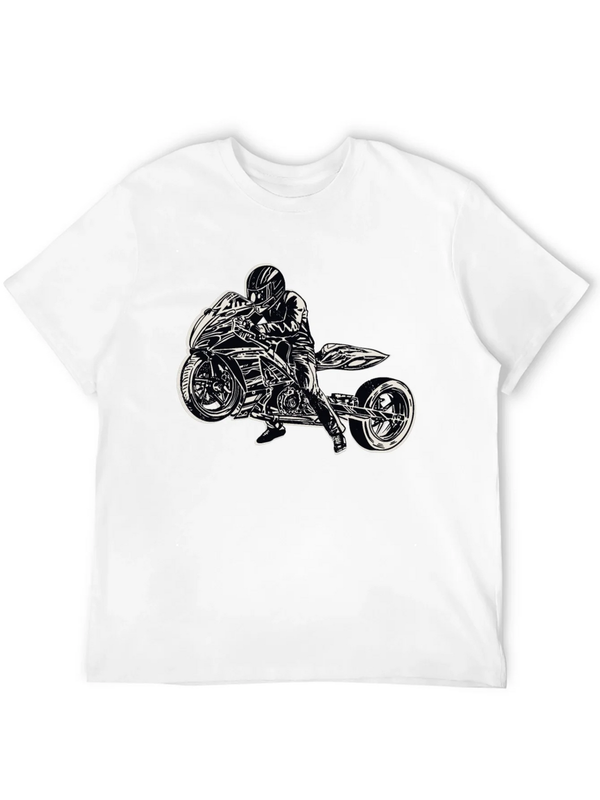 Motorcycle Rider Graphic Black T-Shirt product image 4
