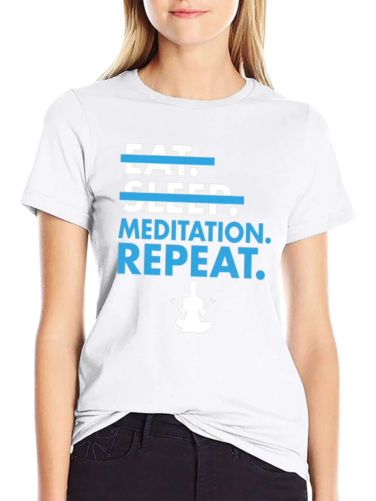 Eat Sleep Meditate Repeat T-Shirt product image 6
