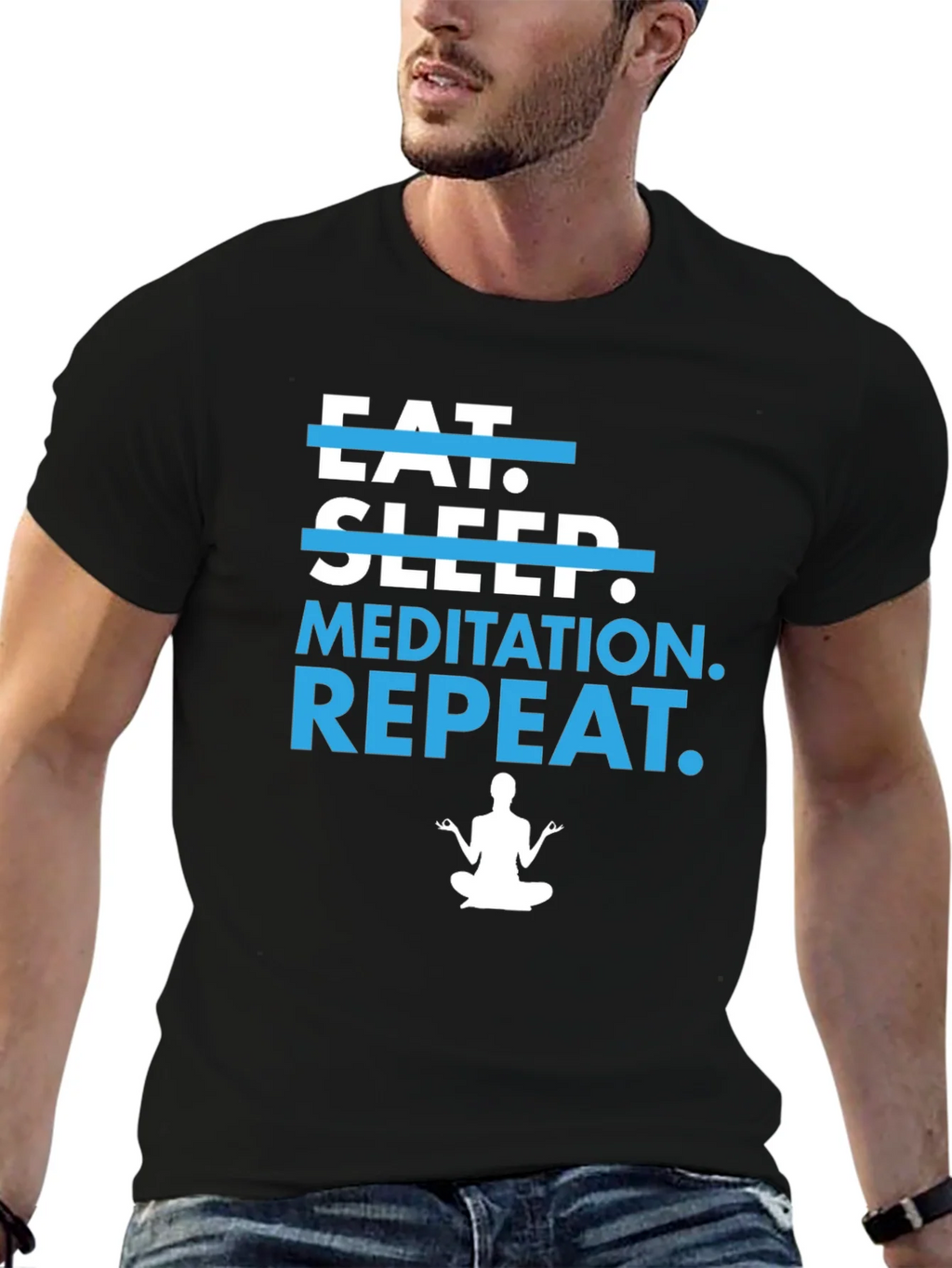 Eat Sleep Meditate Repeat T-Shirt product image 4