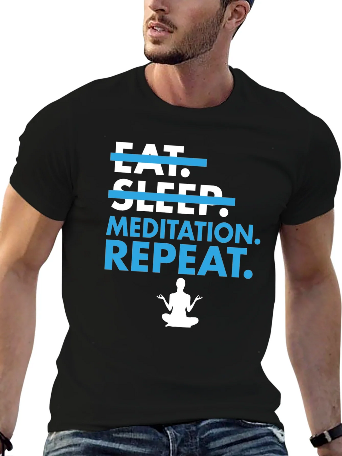 Eat Sleep Meditate Repeat T-Shirt product image 4