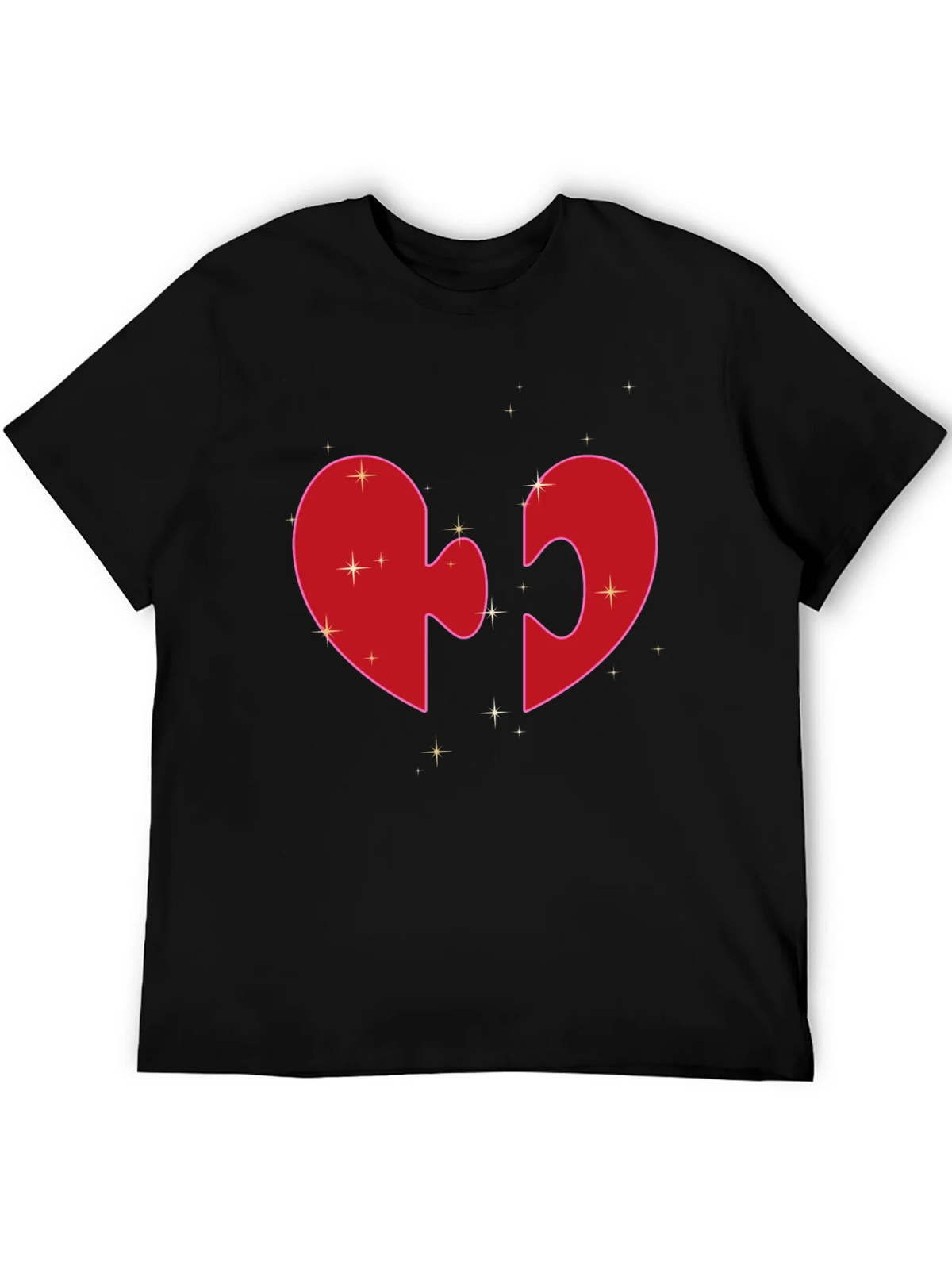 Heart Puzzle Piece Graphic Tee - Black product image 5